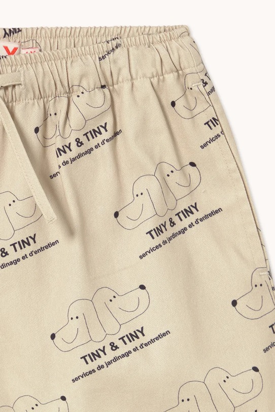 Tinycottons szorty bawełniane dziecięce TINY & TINY TWILL SHORTS beżowy SS26.309
