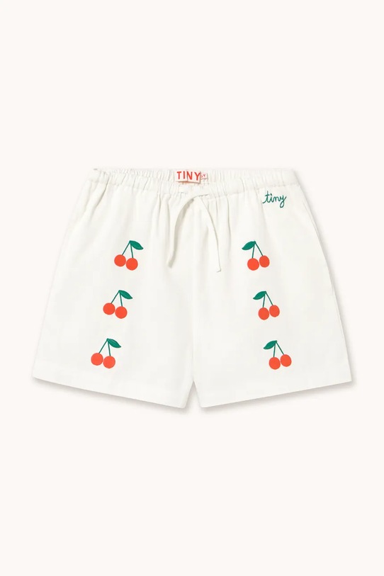 Tinycottons szorty bawełniane dziecięce MINI CHERRIES TWILL SHORTS wzorzyste biały SS26.314