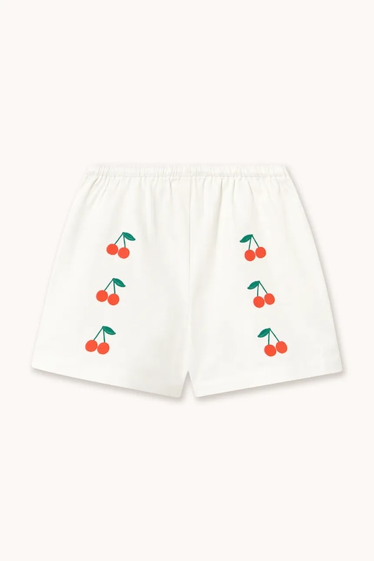 Tinycottons szorty bawełniane dziecięce MINI CHERRIES TWILL SHORTS SS26.314 biały SS26