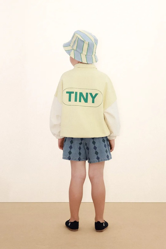 Tinycottons pantaloni scurți din denim pentru copii DIAMONDS SHORTS SS26.356 albastru