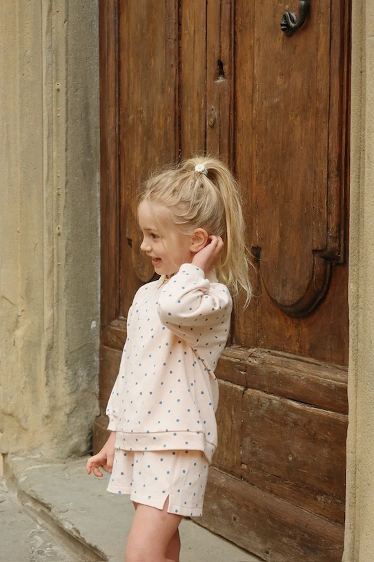 Konges Sløjd szorty bawełniane dziecięce SPOTTY SWEAT SHORTS GOTS KS105091.PPY2