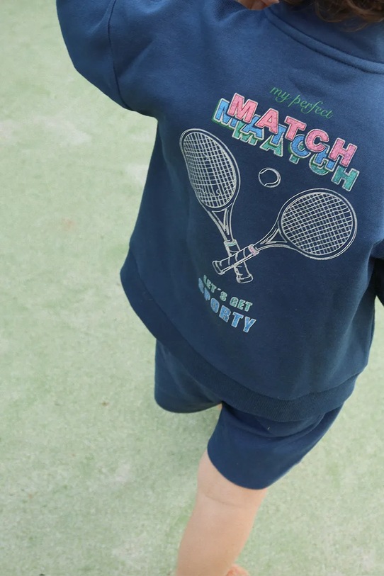 Konges Sløjd szorty bawełniane dziecięce SPOTTY SWEAT SHORTS GOTS KS105091.PPY2 granatowy