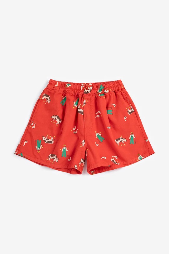 Bobo Choses szorty bawełniane dziecięce Farm Adventure 126AC068 czerwony SS26
