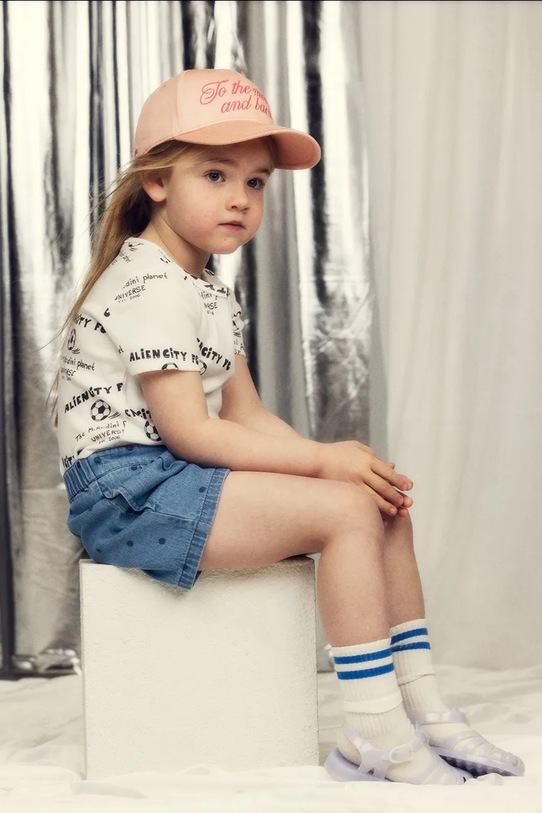 Mini Rodini szorty jeansowe dziecięce denim dots niebieski 26230152