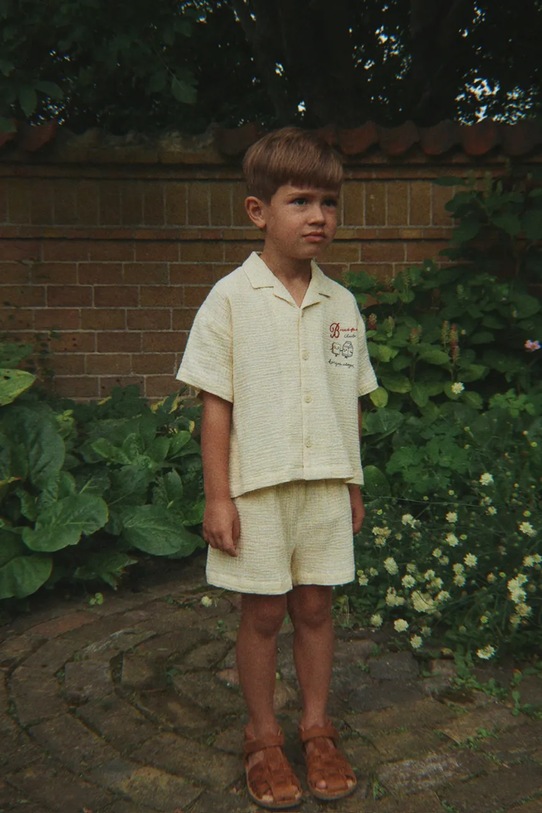 Konges Sløjd kratke hlače otroške bombažne COCO SHORTS GOTS bež KS105326.PPY2