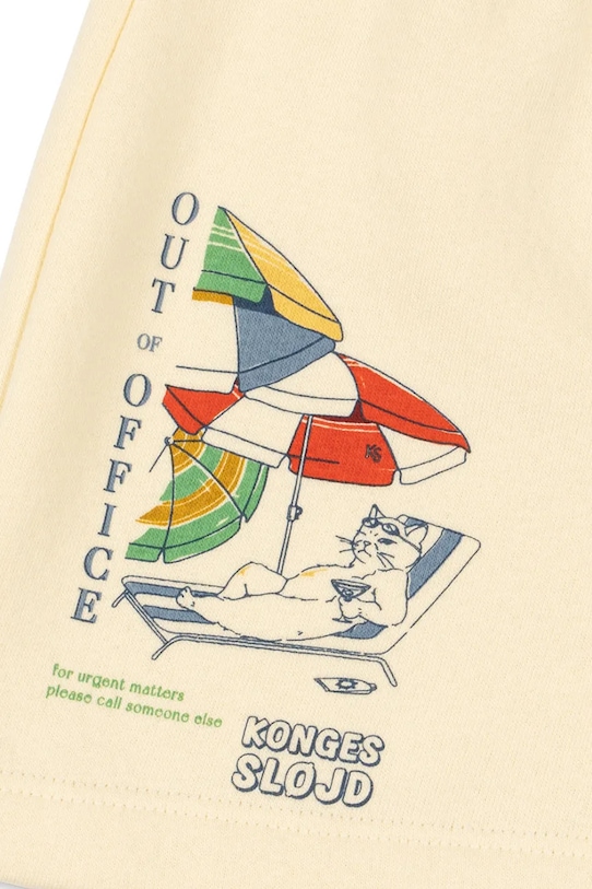 Konges Sløjd трикотажні шорти дитячі з бавовною LOU SWEAT SHORTS OCS бежевий KS105452.PPY2