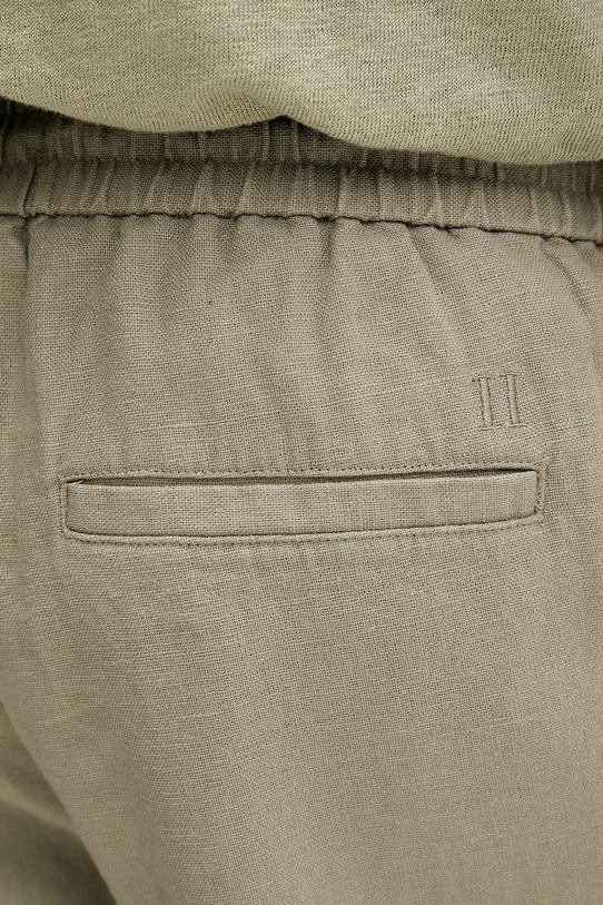 Les Deux szorty męskie z lnem Otto zielony 1001791