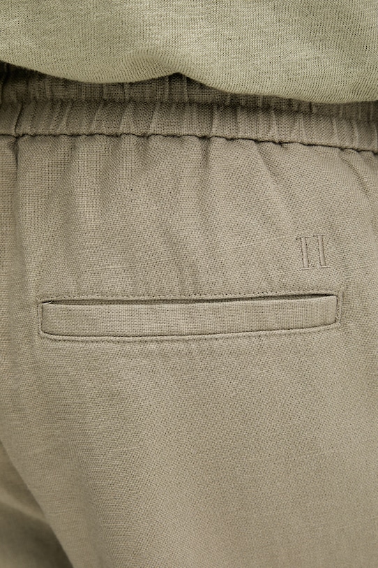 Les Deux szorty męskie z lnem Otto zielony 1001791