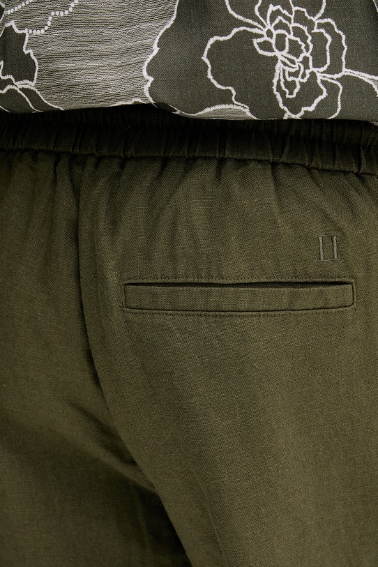 Les Deux szorty męskie z lnem Otto zielony 1001791