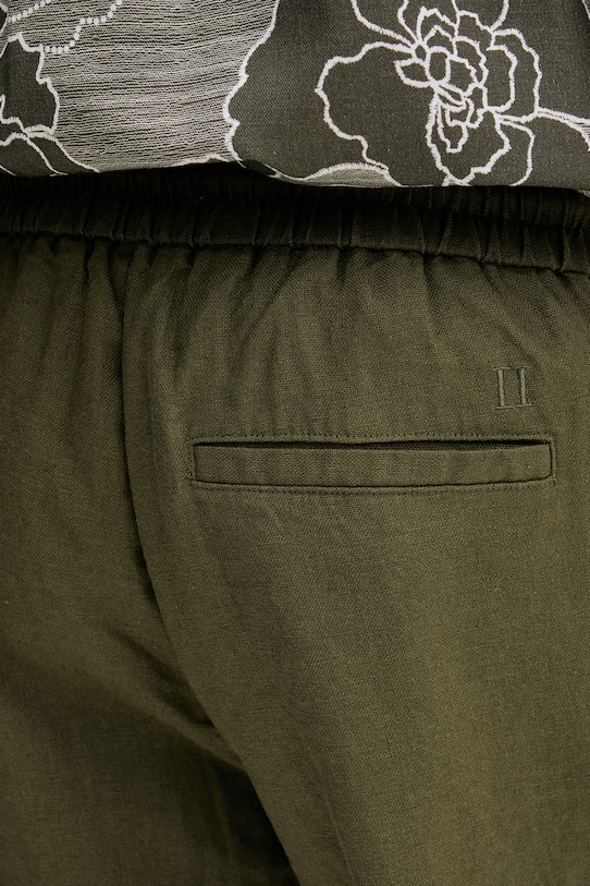 Les Deux szorty męskie z lnem Otto zielony 1001791