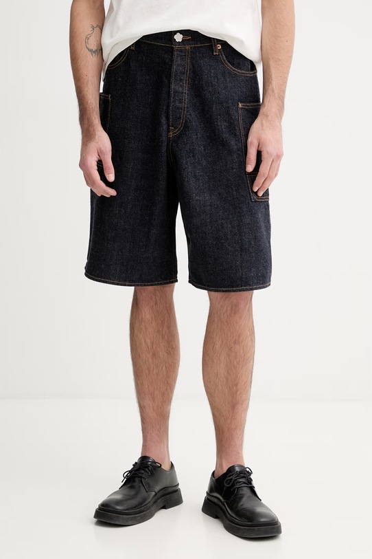 Kenzo szorty jeansowe gładkie granatowy FG55DS4026U1