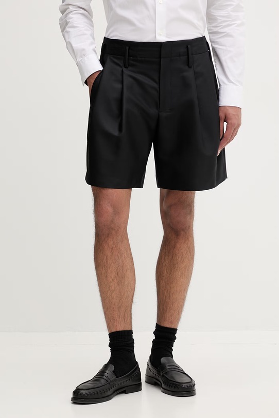 Kenzo szorty męskie z wełną czarny FG55SH3029FA