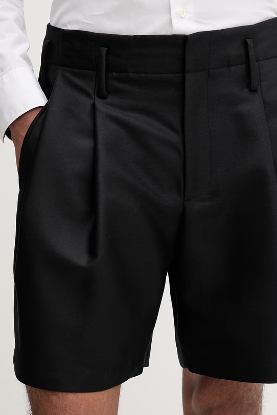 Kenzo szorty męskie z wełną czarny FG55SH3029FA