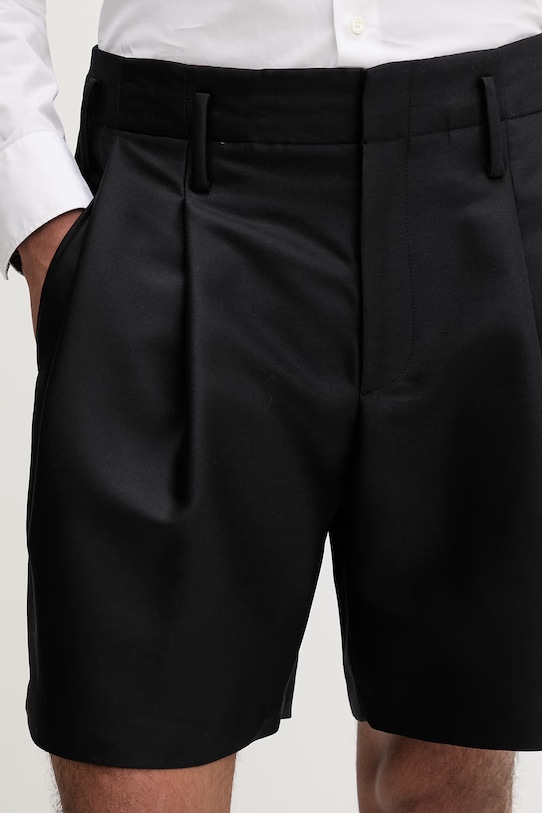 Kenzo szorty męskie z wełną czarny FG55SH3029FA