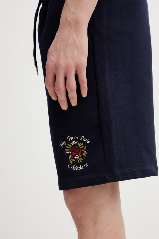 Хлопковые шорты Drôle de Monsieur Slogan Rose тёмно-синий J.BS180.CO127.NY