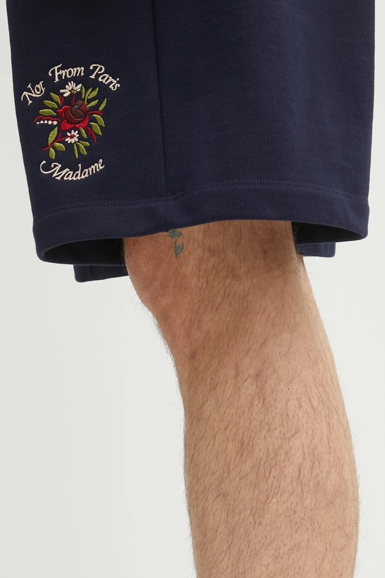 Drôle de Monsieur szorty bawełniane Slogan Rose granatowy J.BS180.CO127.NY