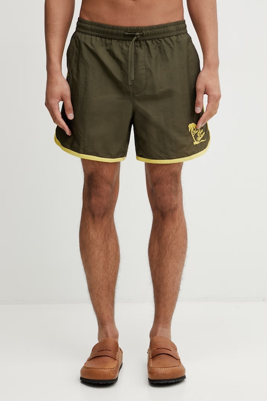 Drôle de Monsieur Plage Slogan Palmier szorty kąpielowe męskie zielony K.BS184.PA028.KK