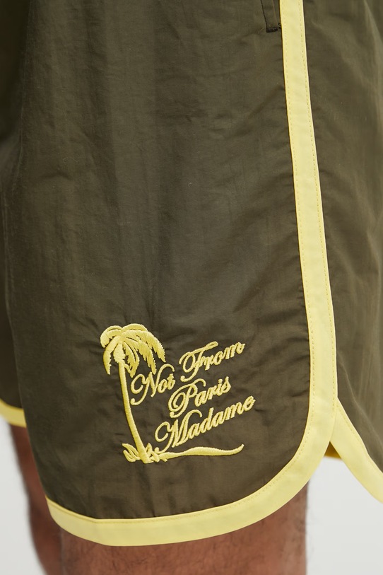 Drôle de Monsieur Plage Slogan Palmier szorty kąpielowe męskie zielony K.BS184.PA028.KK