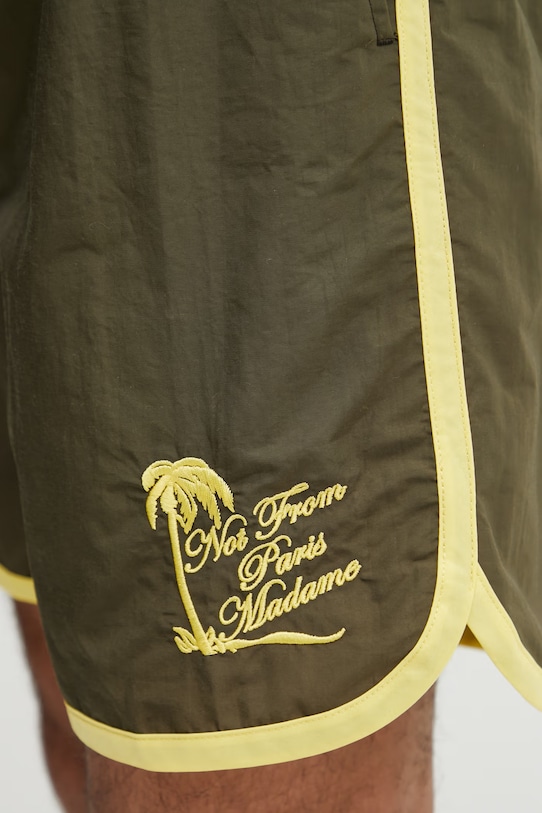 Drôle de Monsieur Plage Slogan Palmier szorty kąpielowe męskie zielony K.BS184.PA028.KK