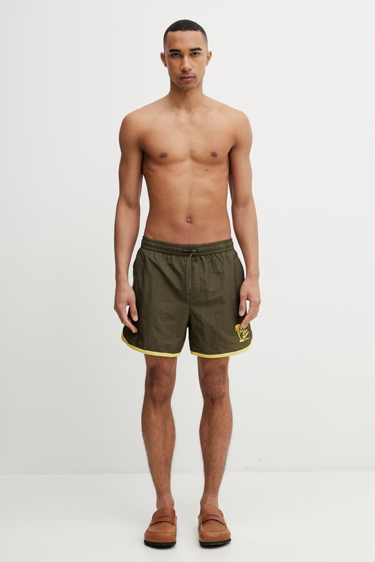 Drôle de Monsieur Plage Slogan Palmier szorty kąpielowe męskie K.BS184.PA028.KK zielony