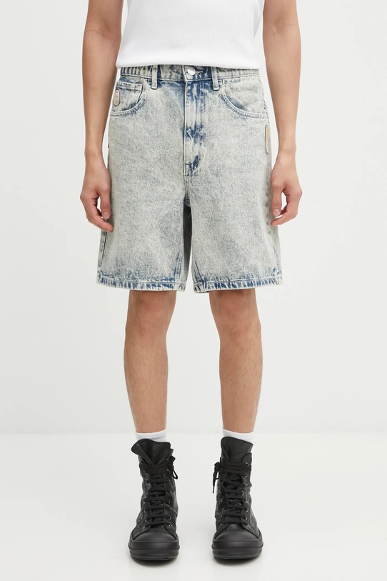 AAPE szorty jeansowe Now gładkie niebieski AAPSPMB668XBO