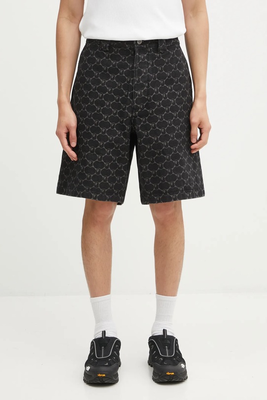 A Bathing Ape szorty jeansowe College Monogram wzorzyste czarny 1L30151302