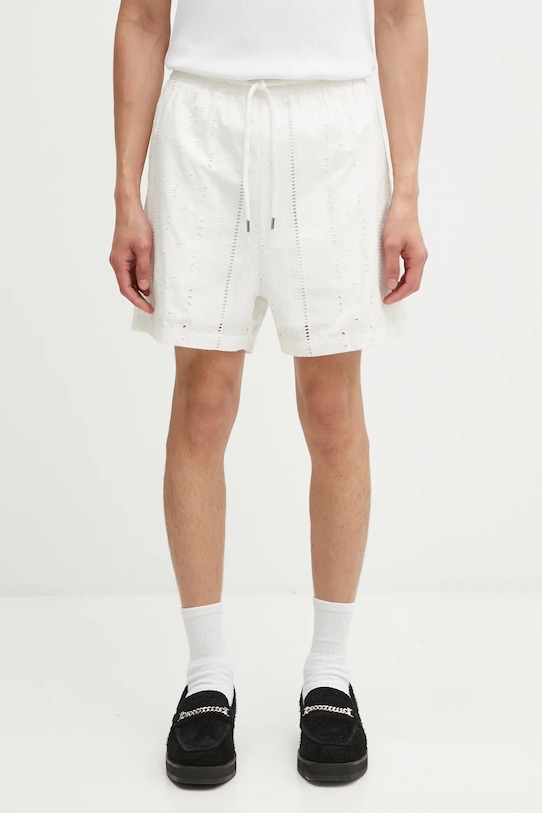 A Bathing Ape szorty bawełniane Embroidery gładkie biały 1L30153307