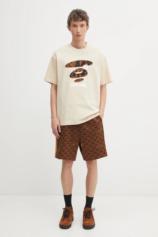 A Bathing Ape szorty College Monogram brązowy 1L30153320