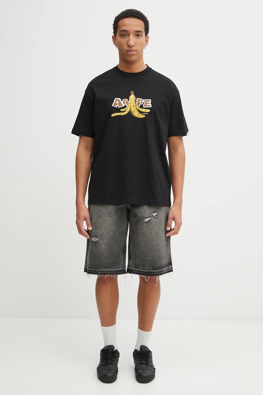 A Bathing Ape szorty jeansowe Destroyed Sta 1L30151304 szary