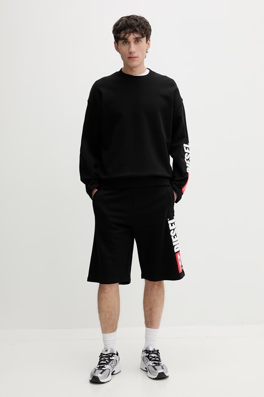 Diesel rövidnadrág férfi pamut P-CROW-DIV A20027.0GEAD fekete SS26