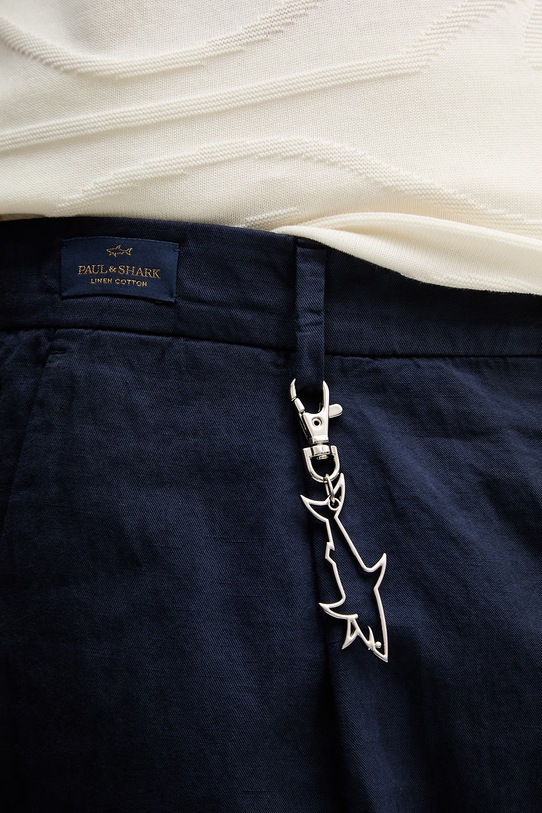 Paul&Shark szorty z dodatkiem lnu granatowy 25414034