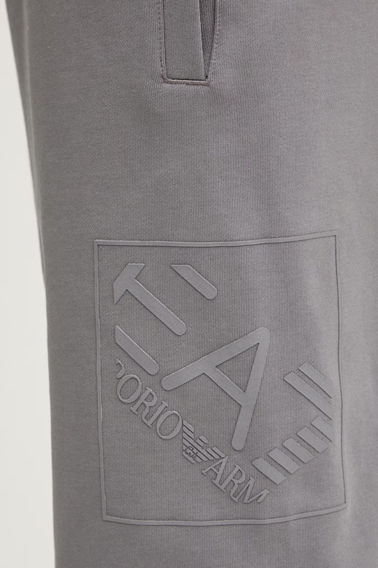 Βαμβακερό σορτσάκι EA7 Emporio Armani γκρί AF17787.7M001491