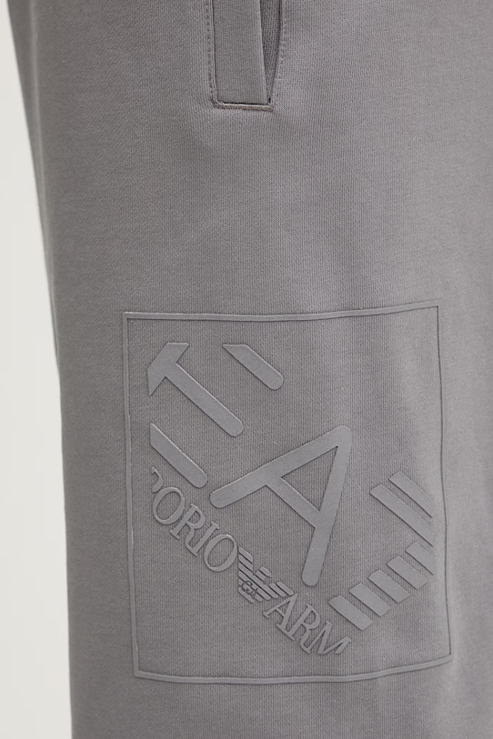 Βαμβακερό σορτσάκι EA7 Emporio Armani γκρί AF17787.7M001491