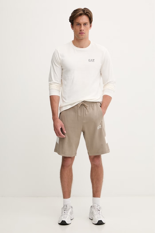 EA7 Emporio Armani šortky pánské bavlněné AF12681.7M001279 hnědá SS26