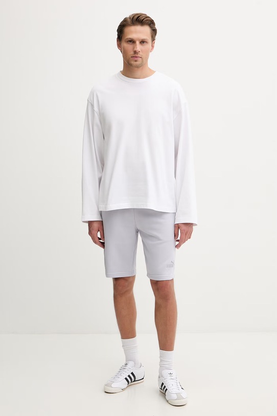 Puma szorty dresowe męskie z bawełną Essential Logo 682595 fioletowy SS26