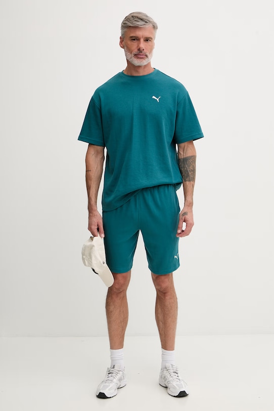 Puma спортивные шорты для мужчин с хлопком Essential Elevated 692021 бирюзовый SS26