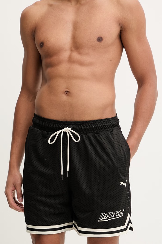 Σορτς Puma Represent πλεκτό ύφασμα μαύρο 635801