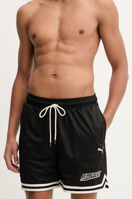 Σορτς Puma Represent πλεκτό ύφασμα μαύρο 635801