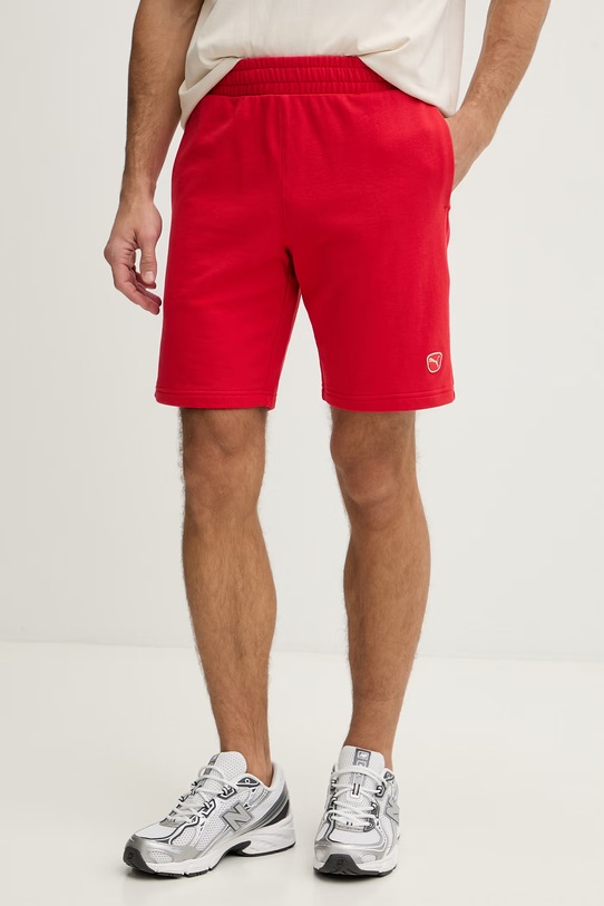 Βαμβακερό σορτσάκι Puma Essential Elevated βαμβάκι κόκκινο 692017
