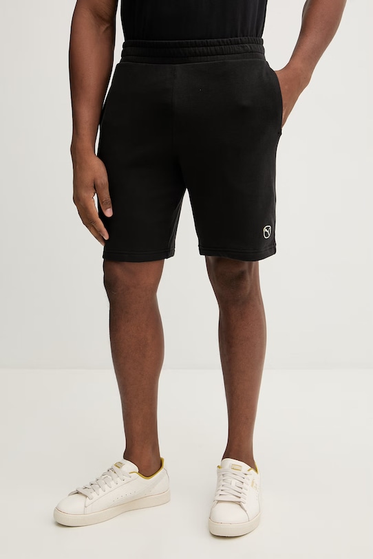 Βαμβακερό σορτσάκι Puma Essential Elevated βαμβάκι μαύρο 692017