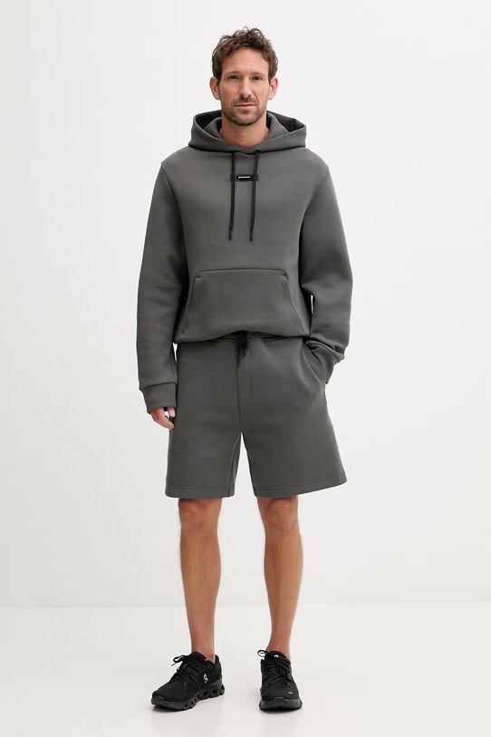 On szorty sportowe męskie z bawełną Focus Tech 1MF30330345 szary SS26