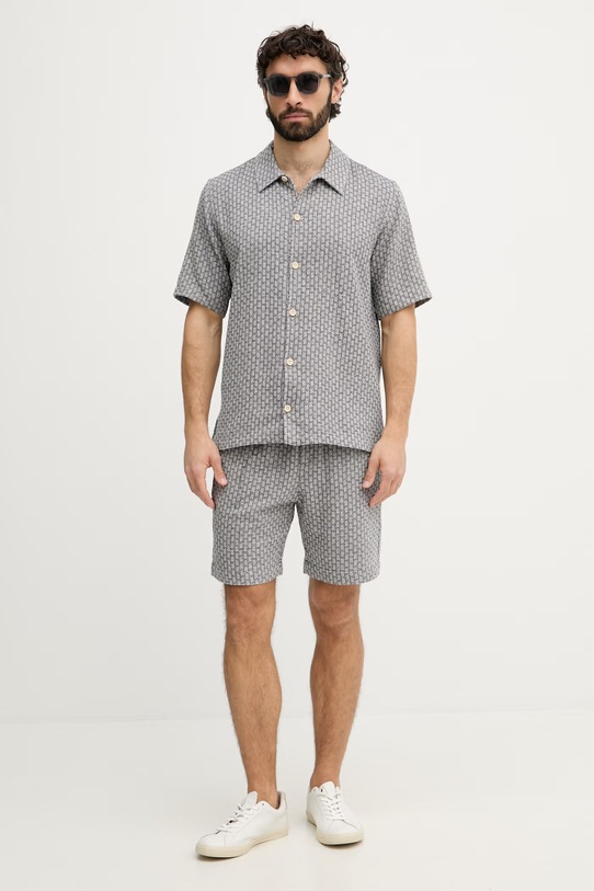 Mos Mosh Σορτς ανδρικά με βαμβάκι Floyd 509470 σκούρο μπλε SS26