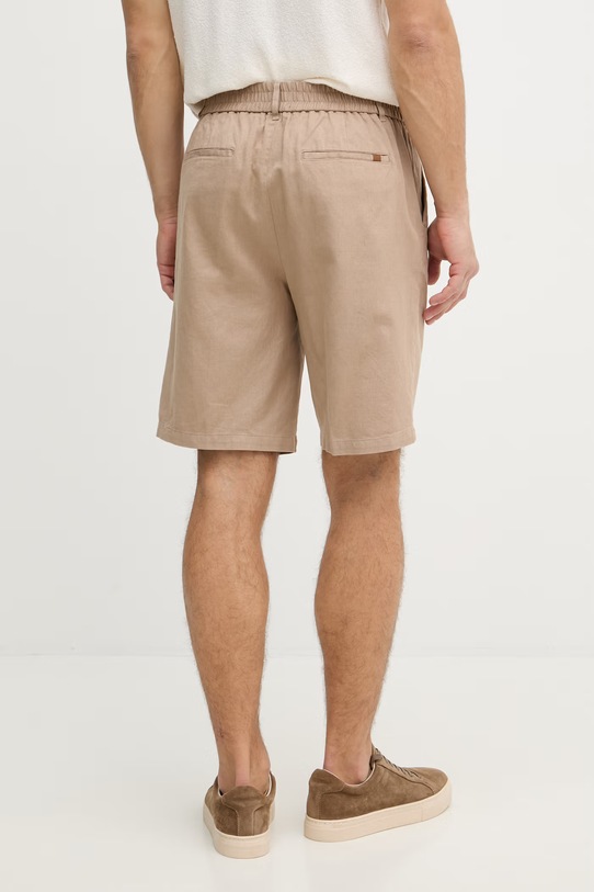 Ρούχα Mos Mosh σορτς ανδρικά με λινό Baldo 510160 μπεζ