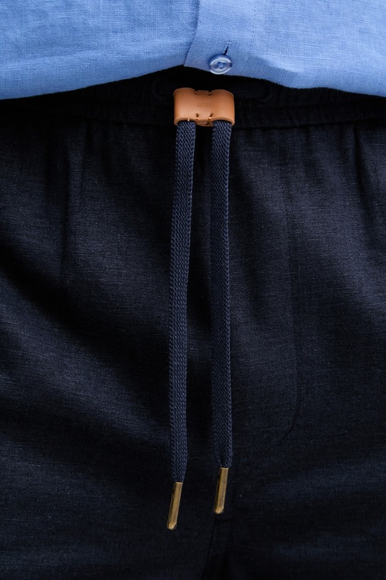 Mos Mosh σορτς ανδρικά με λινό Mavi σκούρο μπλε 510190