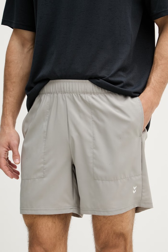 Σορτς προπόνησης Hummel ύφασμα μπεζ 229884