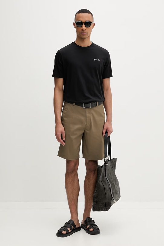 Calvin Klein σορτς Ανδρικά με βαμβάκι LV04LB600G πράσινο SS26