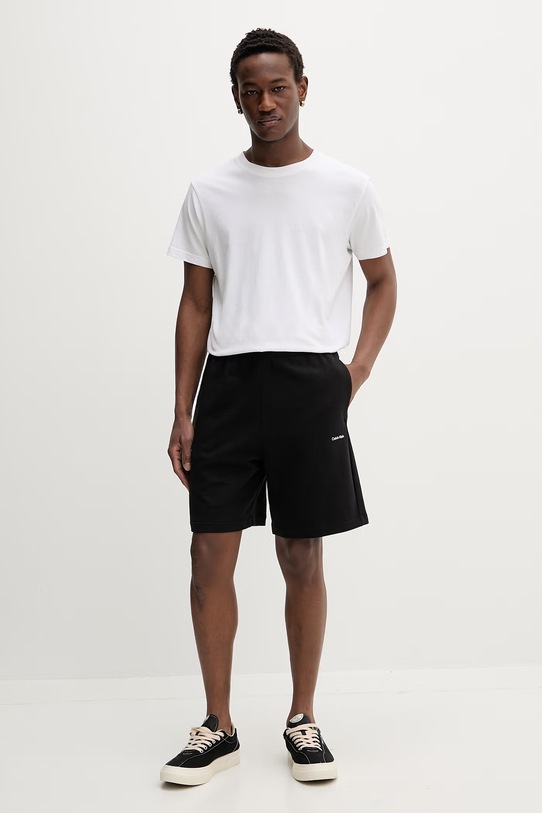 Calvin Klein szorty dresowe męskie bawełniane LV04LF244G czarny SS26