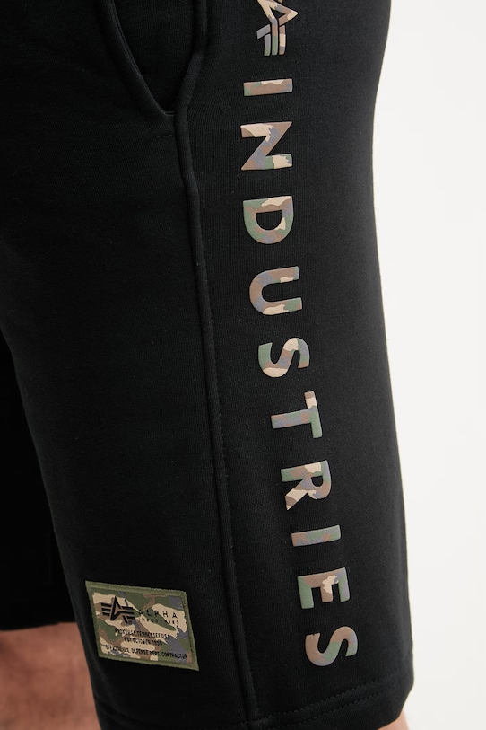 Alpha Industries szorty dresowe męskie z bawełną Camo Jogger Shorts czarny 156377