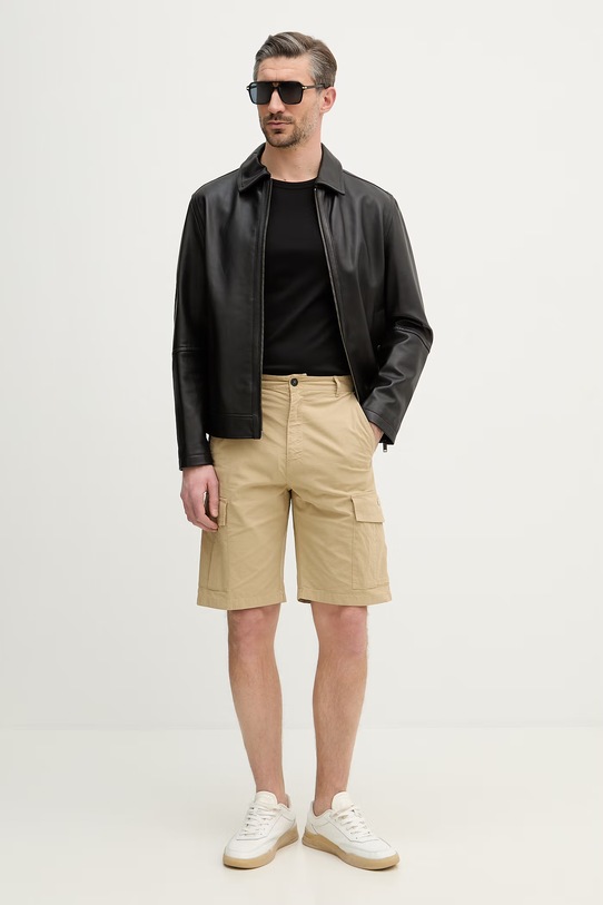 Trussardi szorty bawełniane P024M000109N beżowy SS26