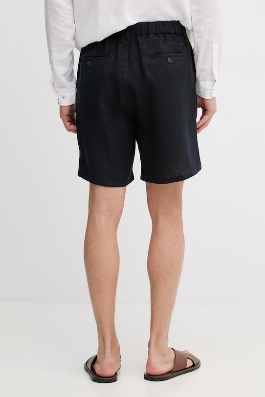 Odzież Trussardi szorty chino męskie lniane P025M000117N granatowy